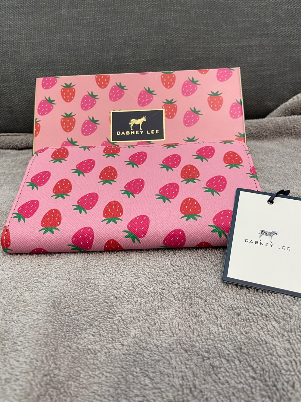Dabney Lee Pink Strawberry Pattern Clutch Wallet